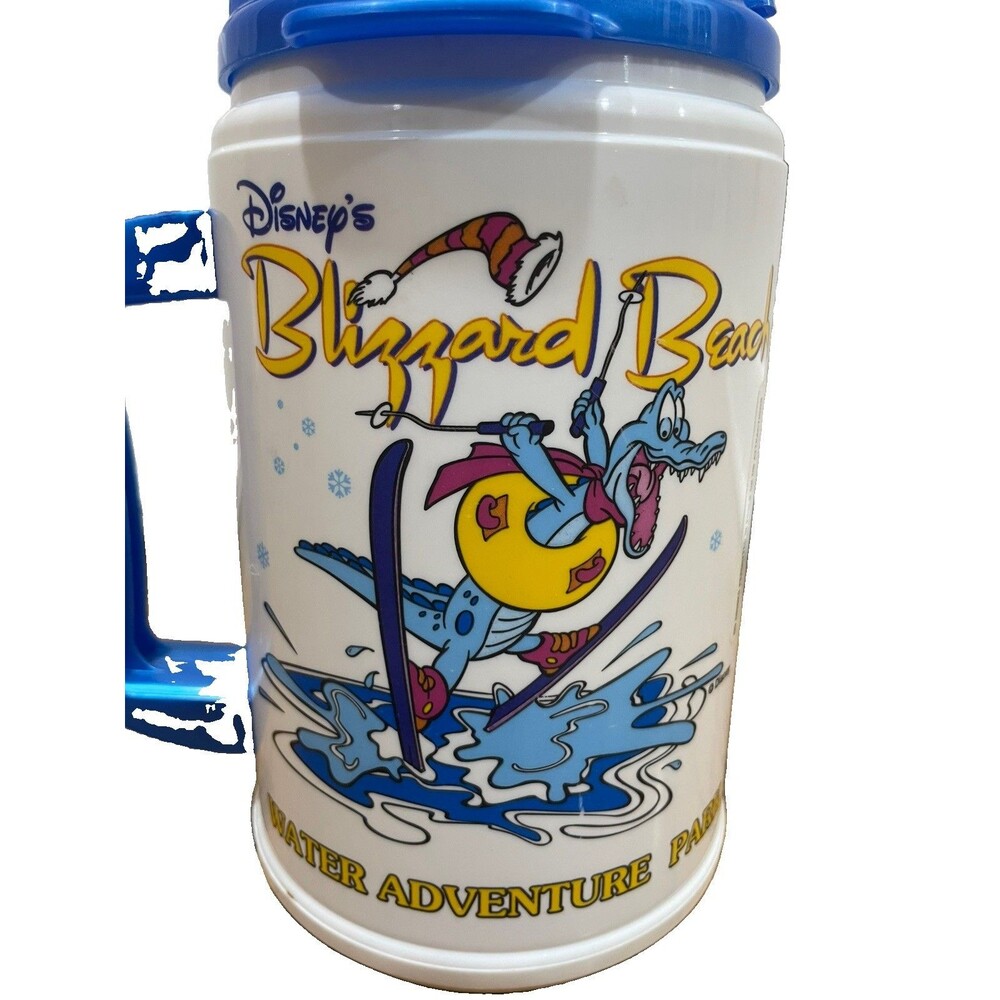Vintage Disney Blizzard Beach Ice Gator Whirley Cup 90s Blue New Souvenir
